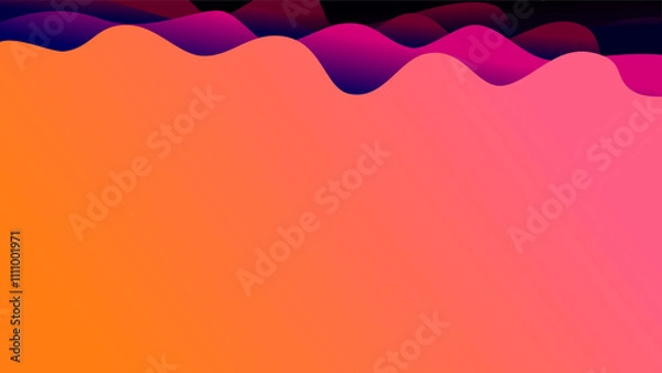 Obraz Orange pink wave overlay pattern aquatic warm theme background