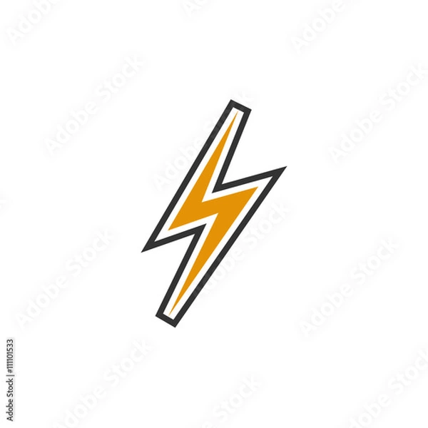 Fototapeta Thunder Icon. Vector logo element for template
