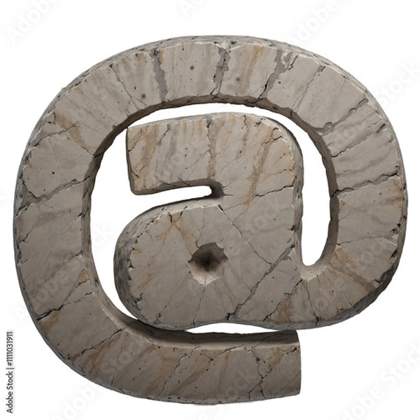 Obraz Carved Stone Symbol At - Rustic 3D Alphabet Design