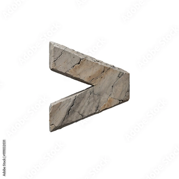 Obraz Carved Stone Symbol Greater - Rustic 3D Alphabet Design