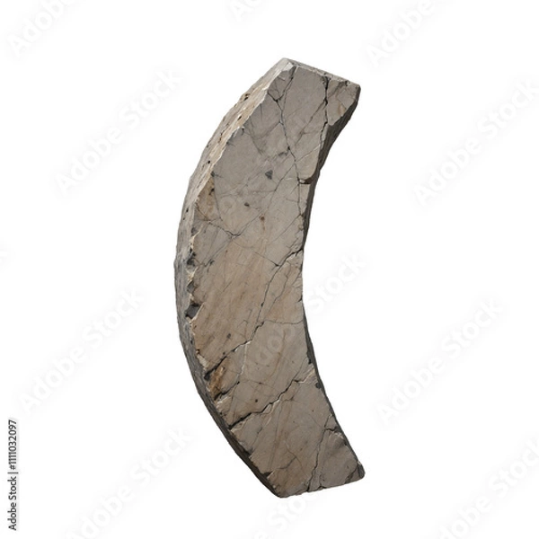 Obraz Carved Stone Symbol Left Bracket - Rustic 3D Alphabet Design