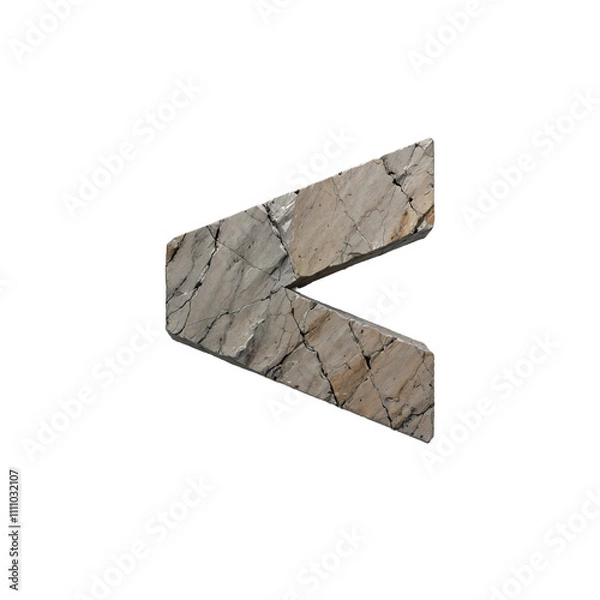 Obraz Carved Stone Symbol Less - Rustic 3D Alphabet Design