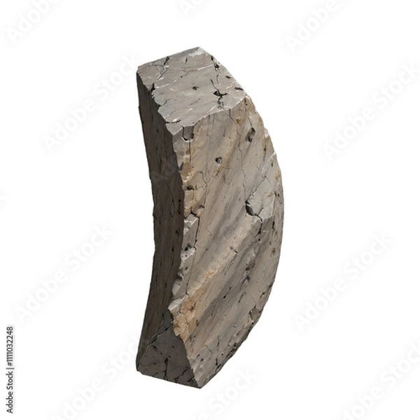 Obraz Carved Stone Symbol Right Bracket - Rustic 3D Alphabet Design