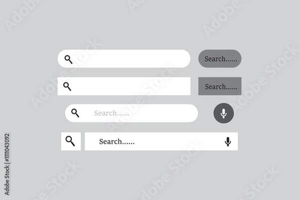 Fototapeta Search bar outline bar for web & app vector illustration with transparent background
