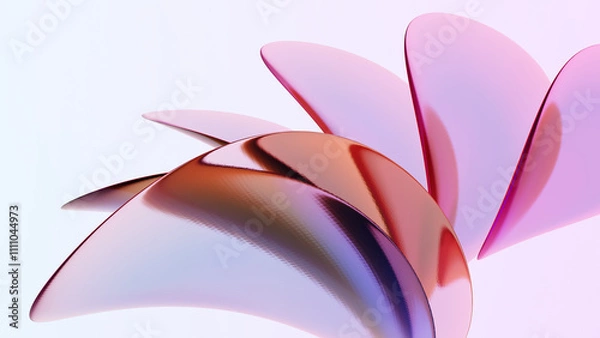 Fototapeta 3D Abstract Iridescent Composition Background with Colorful Light Glass Effects