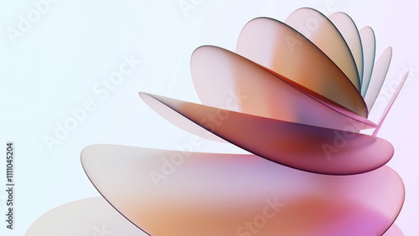 Fototapeta 3D Abstract Iridescent Composition Background with Colorful Light Glass Effects
