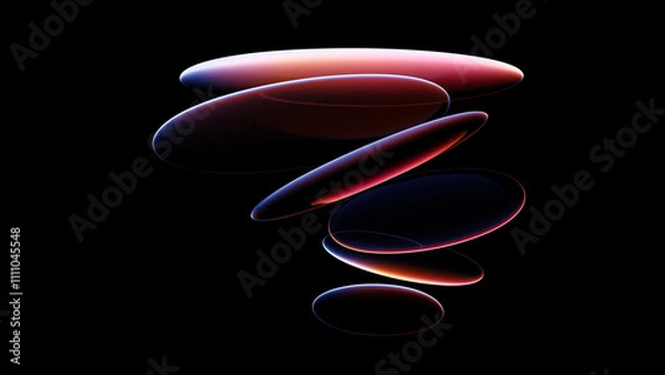 Fototapeta 3D Abstract Iridescent Composition Background with Light and Glass Effects