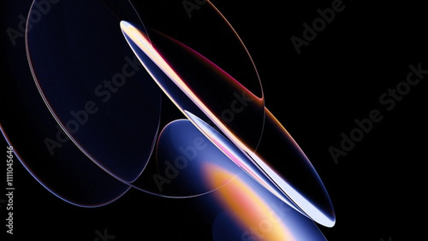 Fototapeta 3D Abstract Iridescent Composition Background with Light and Glass Effects