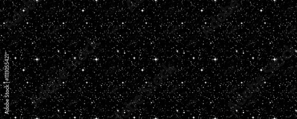 Obraz seamless pattern of Night sky  black white stars cosmic winter holiday background 