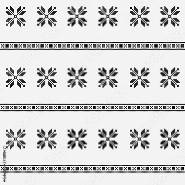 Obraz Monochrome ethnic pattern. Slav, scandinavian, ukrainian, style