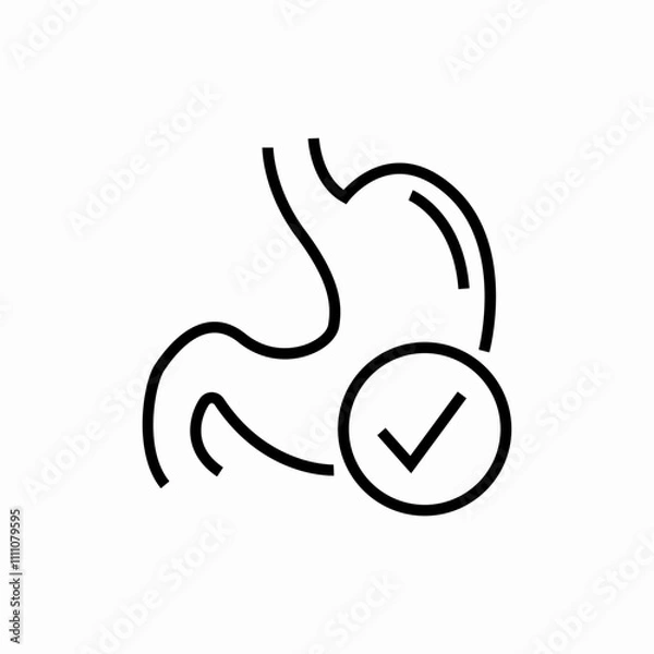 Fototapeta stomach check icon sign vector