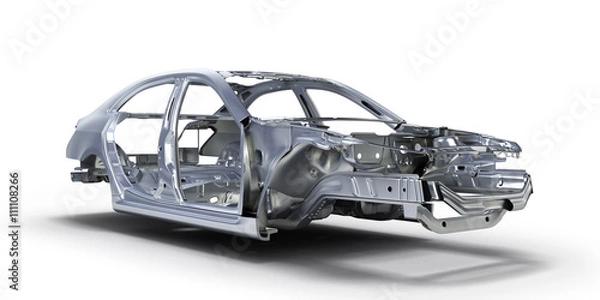 Fototapeta body car isolated on white background 3d