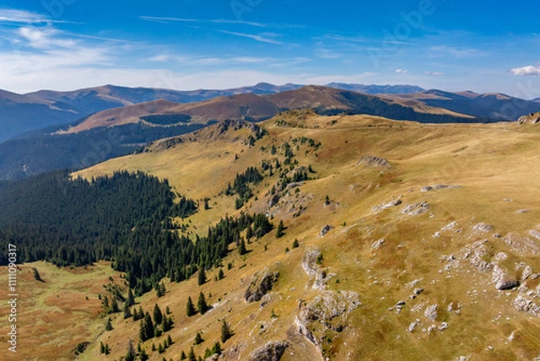 Obraz Parang Mountains in Romania - Aerial Drone View
