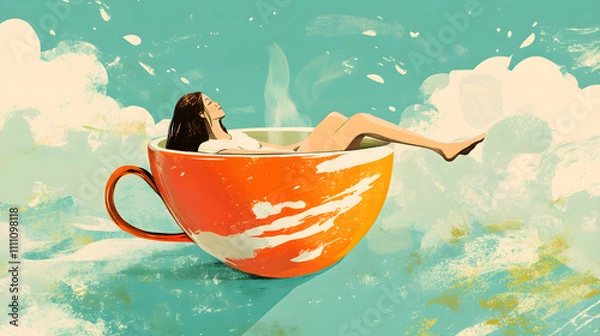 Obraz Dreaming in a Cup: Serenity in a Tiny World