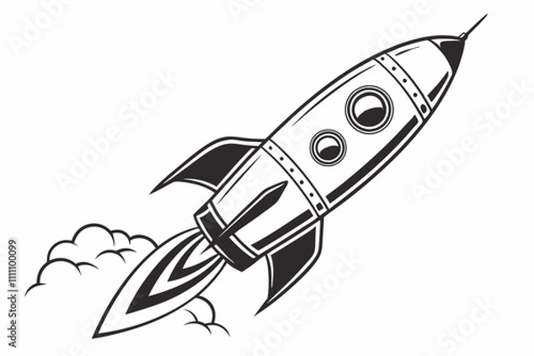 Obraz Rocket silhouette vector illustration