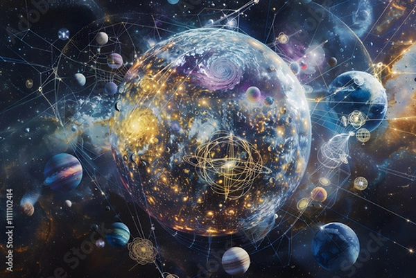 Obraz Artistic Depiction of Universal Laws Governing Celestial Bodies