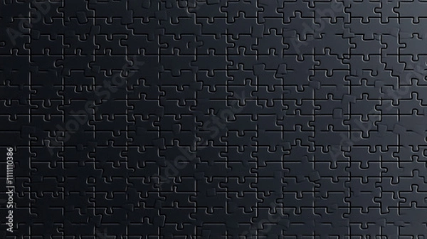 Fototapeta Dark Grey Jigsaw Puzzle Background Texture  Complete  Intricate  Problem Solving
