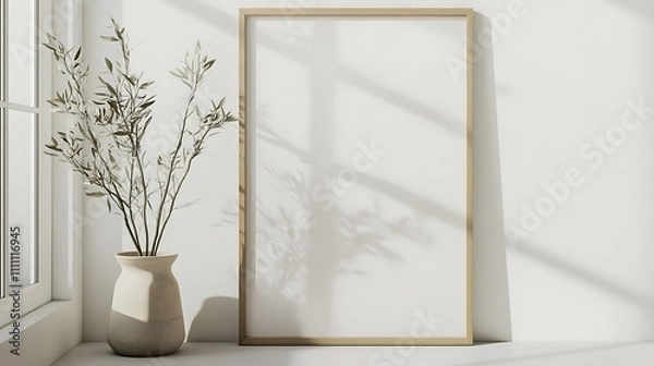 Obraz frame mockup with flowers