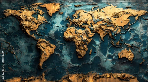 Fototapeta tectonic world map