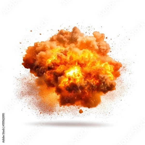 Obraz Fire Explosion Isolated on White Background