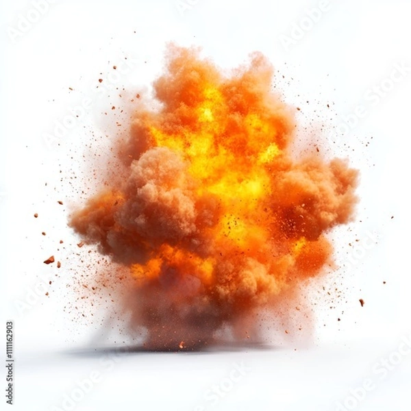 Obraz Fire Explosion Isolated on White Background