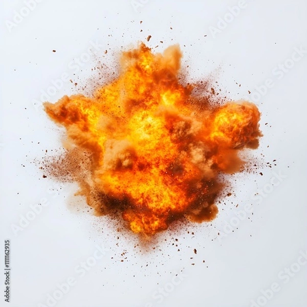Obraz Fire Explosion Isolated on White Background