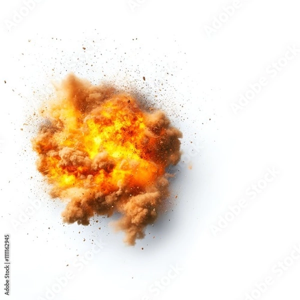 Obraz Fire Explosion Isolated on White Background