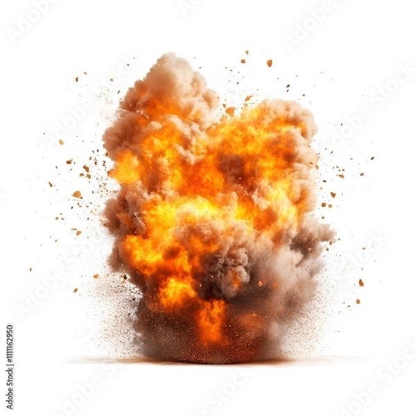 Obraz Fire Explosion Isolated on White Background
