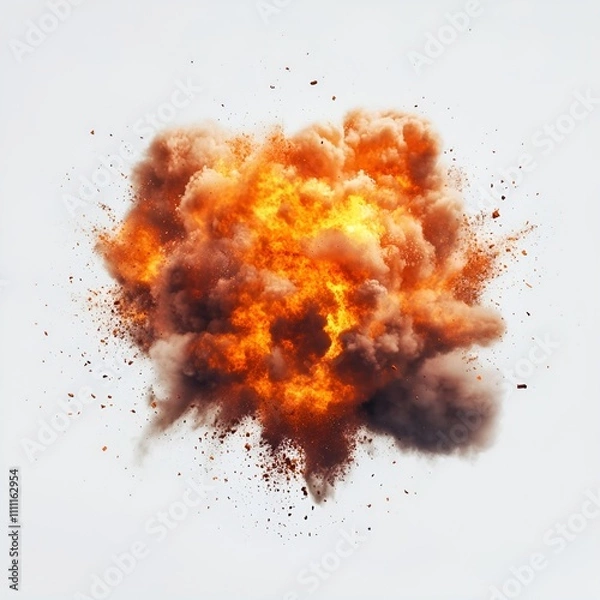 Obraz Fire Explosion Isolated on White Background