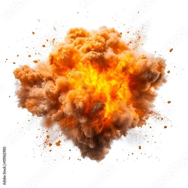 Obraz Fire Explosion Isolated on White Background