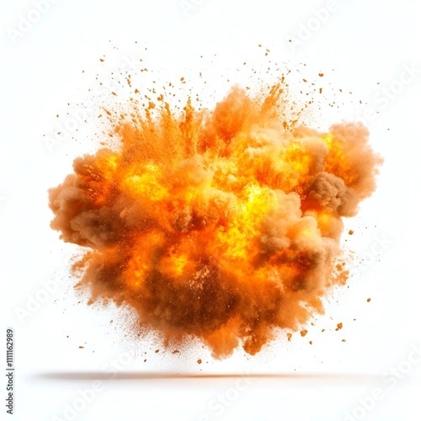 Obraz Fire Explosion Isolated on White Background