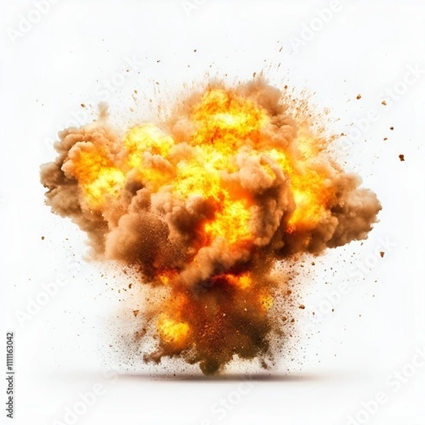 Obraz Fire Explosion Isolated on White Background