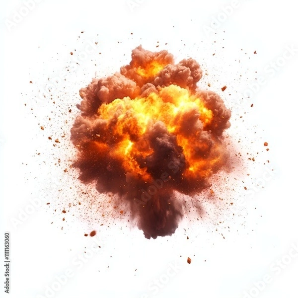 Obraz Fire Explosion Isolated on White Background