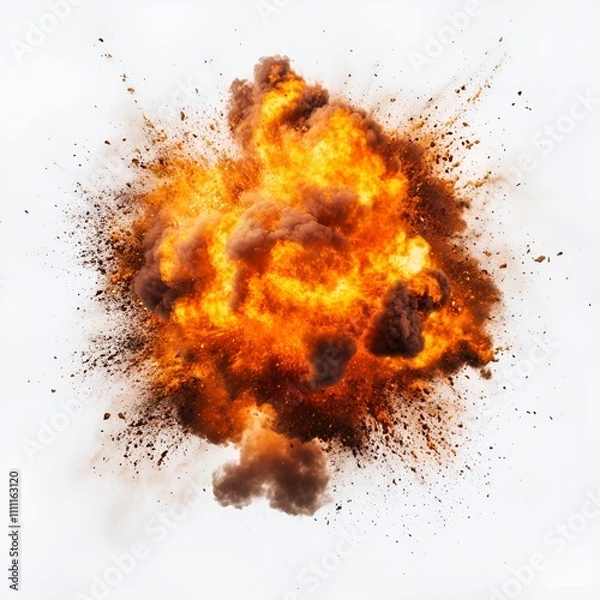 Obraz Fire Explosion Isolated on White Background