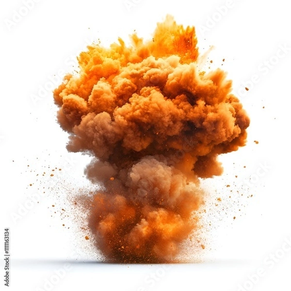 Obraz Fire Explosion Isolated on White Background