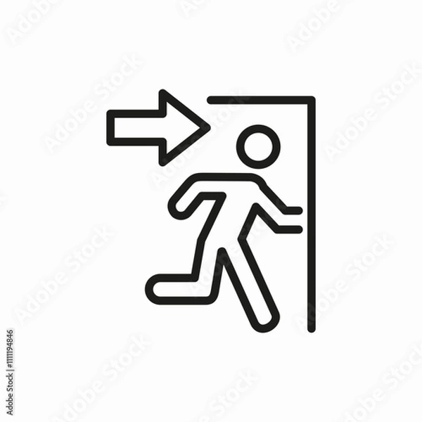 Fototapeta emergency exit icon sign vector