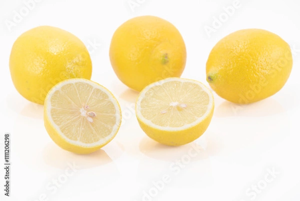 Fototapeta lemons on a white, Citrus limon