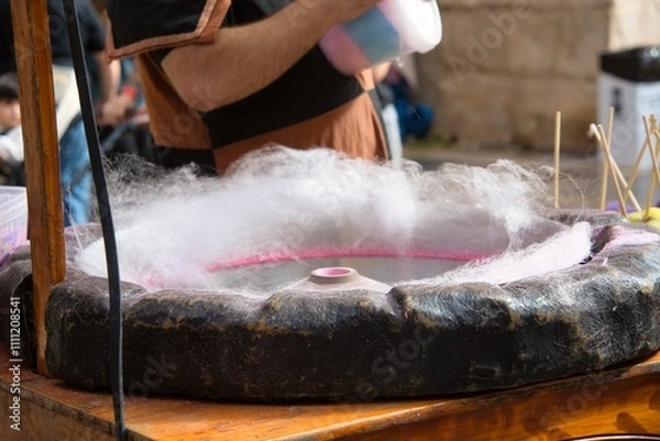 Obraz Cotton Candy Making Process