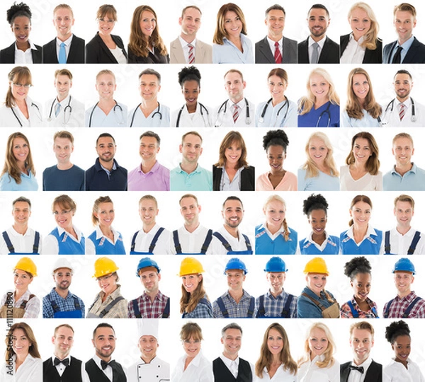 Fototapeta People With Different Profession In Row