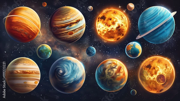 Obraz Solar system planet astronomy vector.