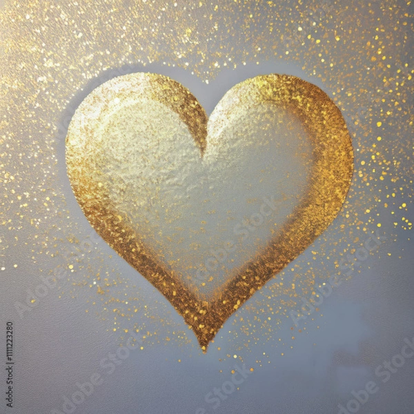 Obraz golden heart on the background of the paper