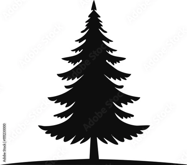 Fototapeta A simple yet elegant silhouette of a pine tree