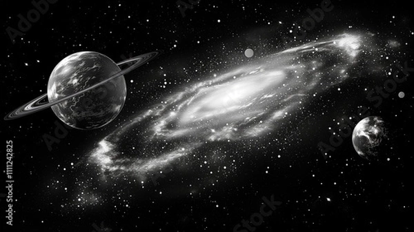 Obraz Space galaxy vector. solar system.