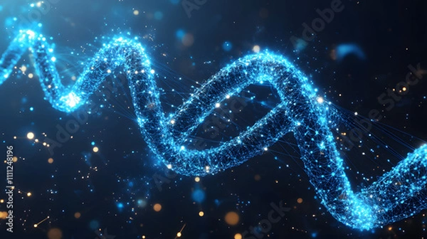 Obraz Abstract dark and blue digital background. Big data digital code, Data Communication and Transfer of DNA Biology. Futuristic information technology concept.