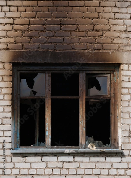 Obraz window after fire