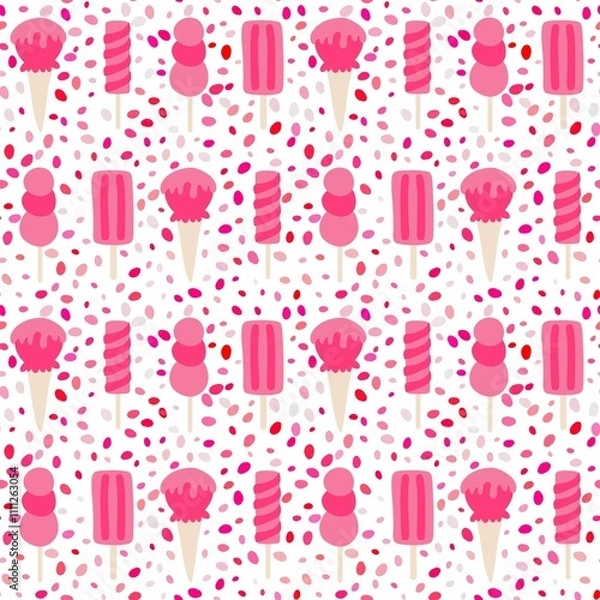 Fototapeta Christmas ice candy seamless ice cream pattern for wrapping paper and fabrics