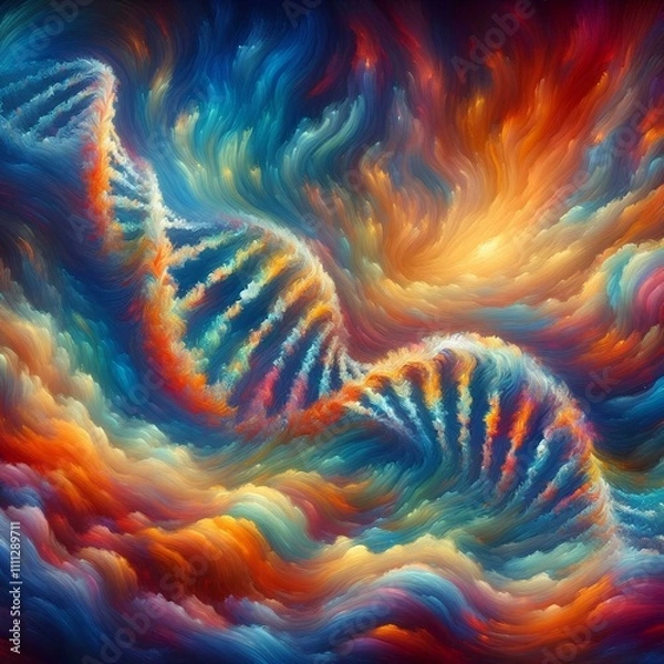 Fototapeta 
dna double helix in expressionist style