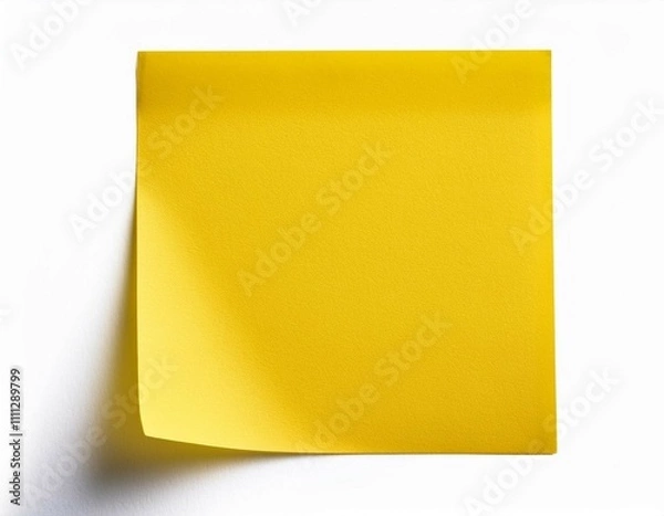 Obraz blank yellow sticky paper note isolated on transparent background