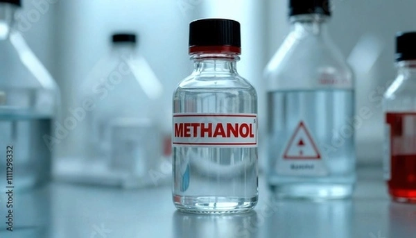 Fototapeta Methanol in Glass Vessel with Open Cap