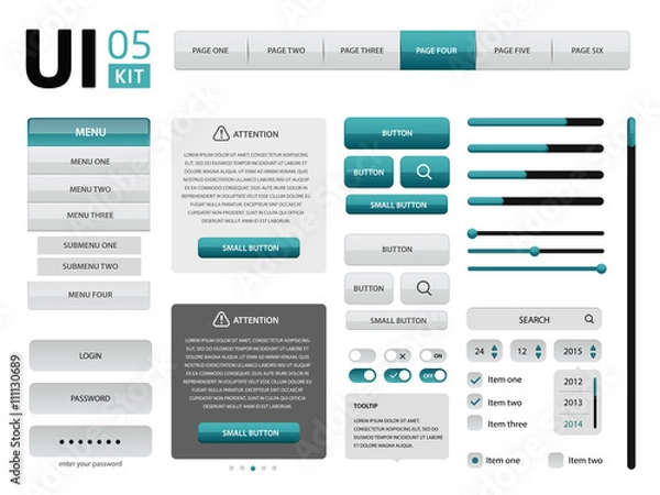 Fototapeta vector UI kit
